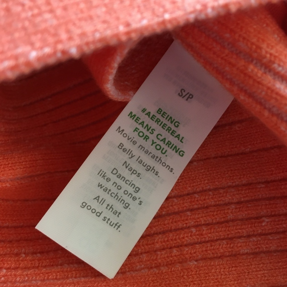Aerie Peach Striped Off-Shoulder Crop Top - Picture 10 of 11